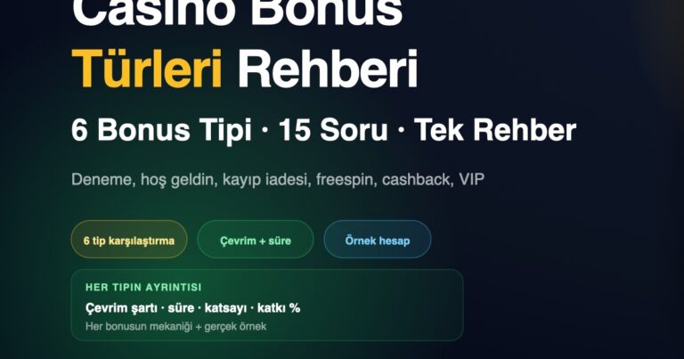 casino bonus türleri