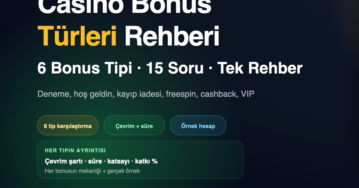 casino bonus türleri